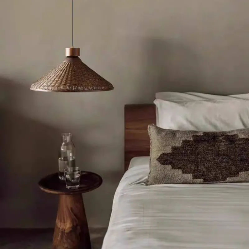 Silva Retro Design LED Pendelleuchte Rattan Wohnzimmel/Esstisch