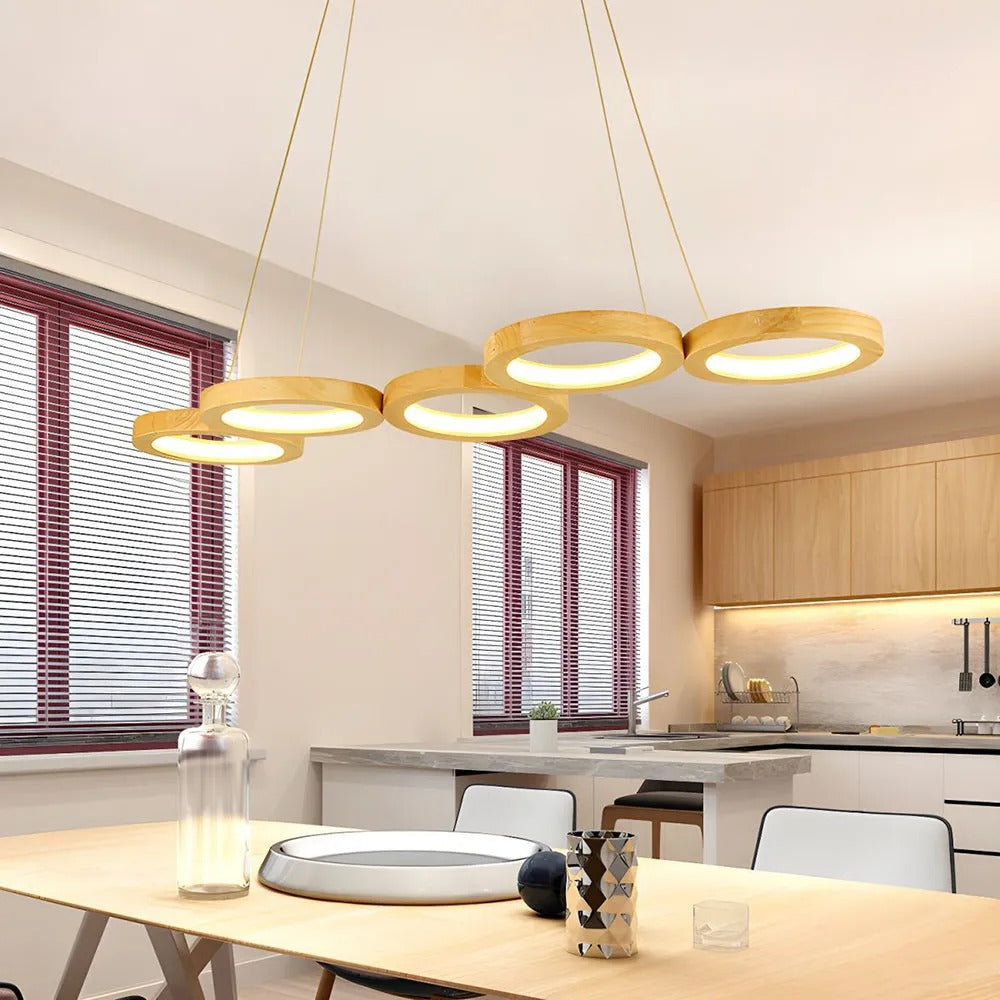 Arisha Modern Block Holz/Acryl LED Pendelleuchte Wohnzimmer