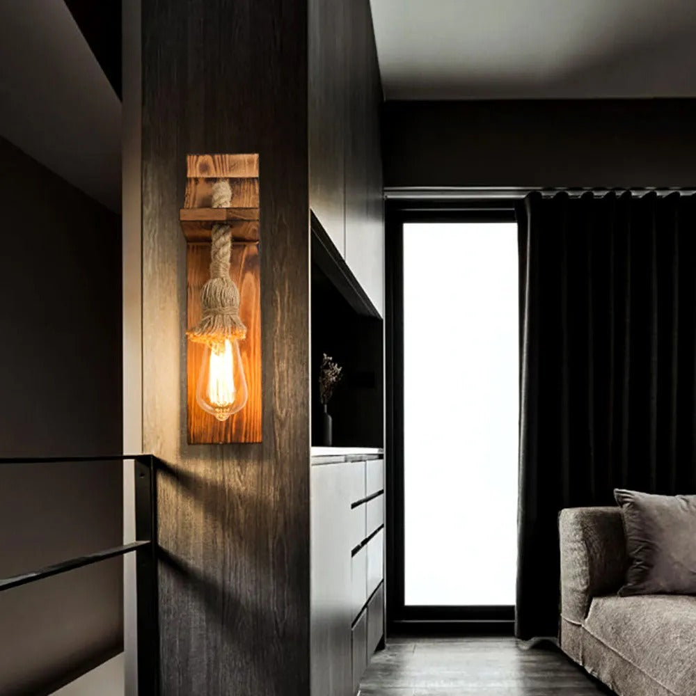 Epoch Designer LED Wandleuchte Innen Holz Wohnzimmer/Schlafzimmer