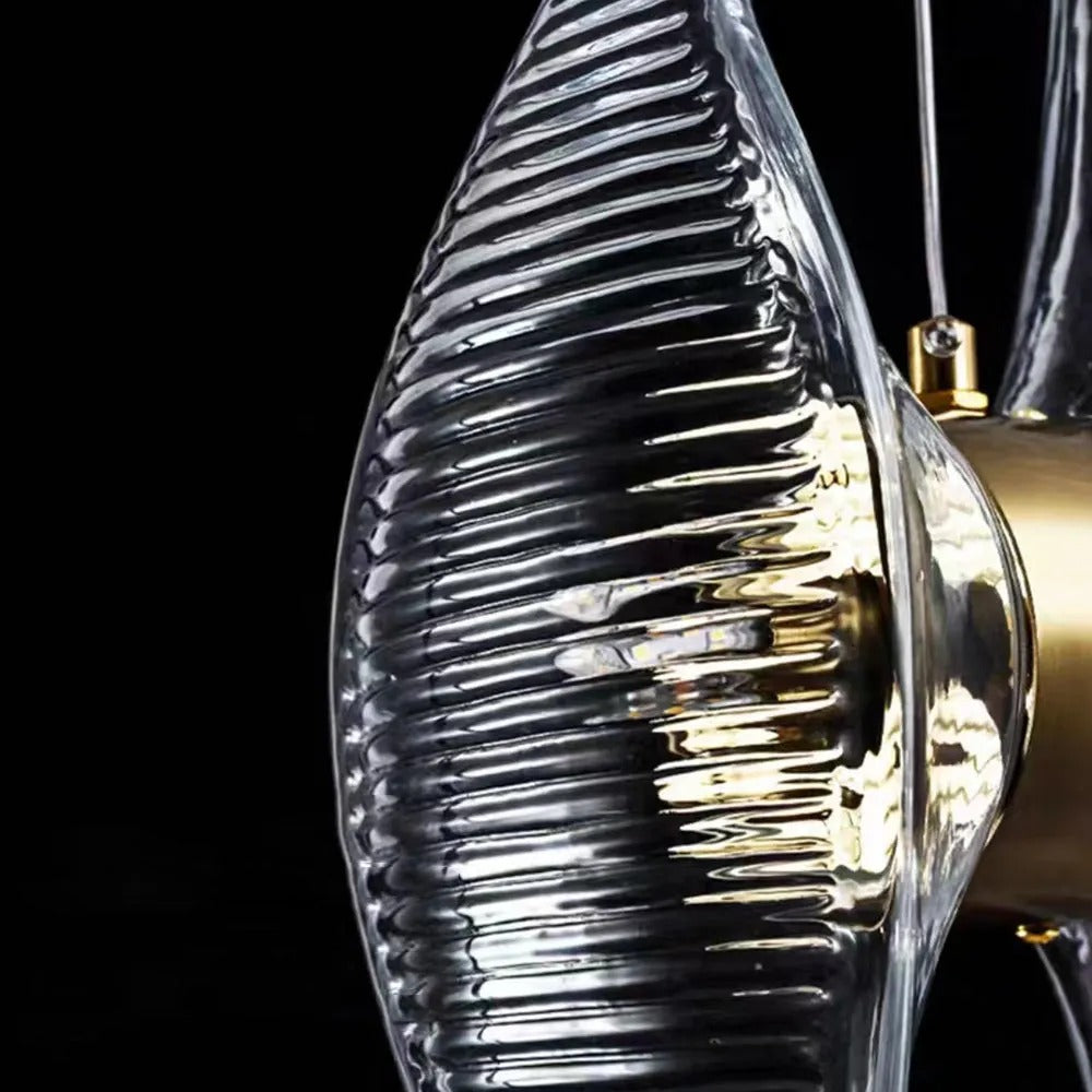 Kristy Design LED Pendelleuchte Gold Schlaf/Esszimmer Glas/Metall