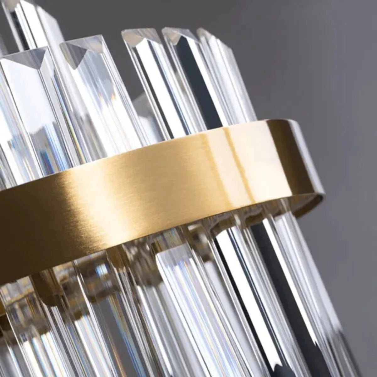 Kristy Modern LED Kronleuchter Messing Kristall Wohnzimmer