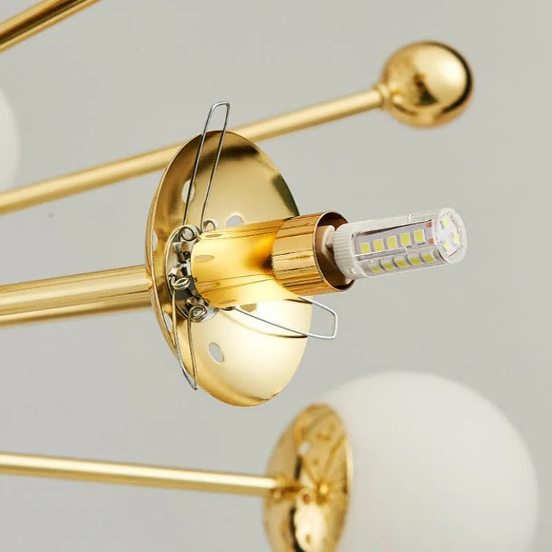 Silva Modern LED Kronleuchter Gold Glas Wohn/Esszimmer/Schlafzimmer