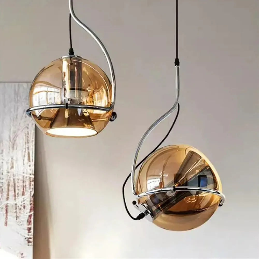 Valentina American Vintage Pendelleuchte Bernstein Glas Wohnzimmer/Schlafzimmer/Esszimmer