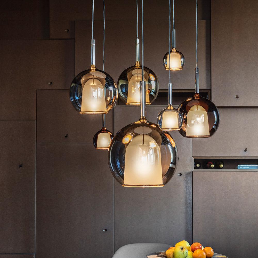 Lustra Pendelleuchte Rauchglas Rund-Letslighting