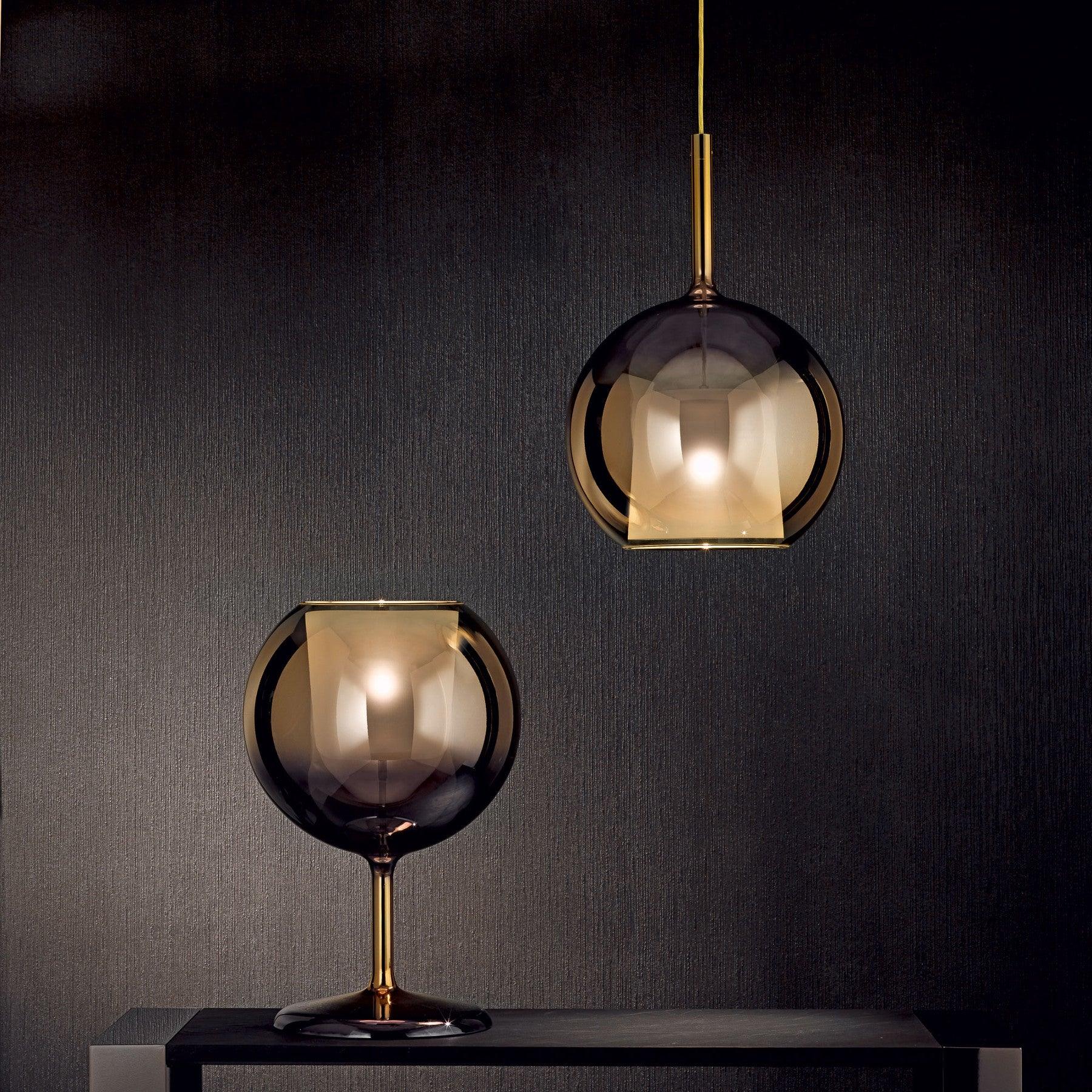 Lustra Pendelleuchte Rauchglas Rund-Letslighting