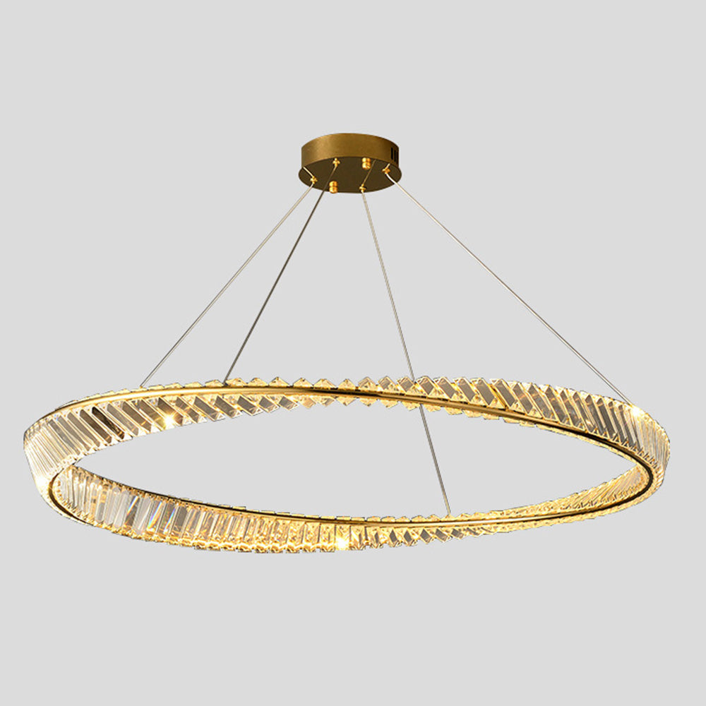 Kristy Kronleuchter luxuriös Rund LED Gold Glas Schlaf/Wohnzimmer-Letslighting