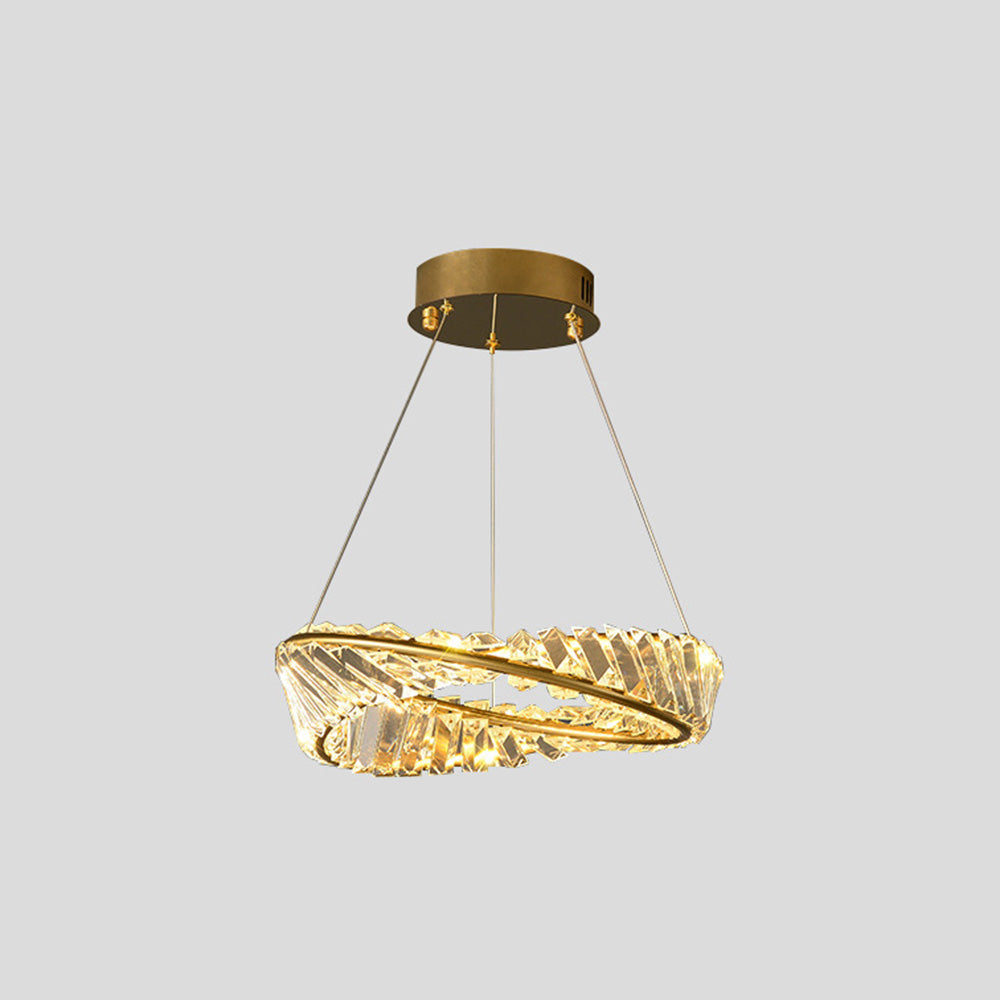 Kristy Kronleuchter luxuriös Rund LED Gold Glas Schlaf/Wohnzimmer-Letslighting