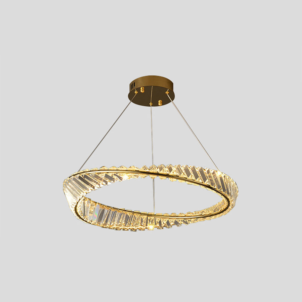 Kristy Kronleuchter luxuriös Rund LED Gold Glas Schlaf/Wohnzimmer-Letslighting