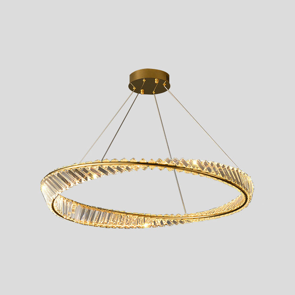 Kristy Kronleuchter luxuriös Rund LED Gold Glas Schlaf/Wohnzimmer-Letslighting